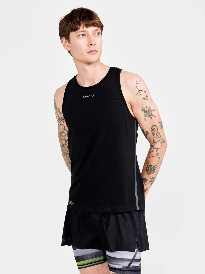 Craft Sportswear NA MEN'S CTM DISTANCE WARP MESH RUNNING SINGLET 9 Craft Sportswear NA MEN'S CTM DISTANCE WARP MESH RUNNING SINGLET