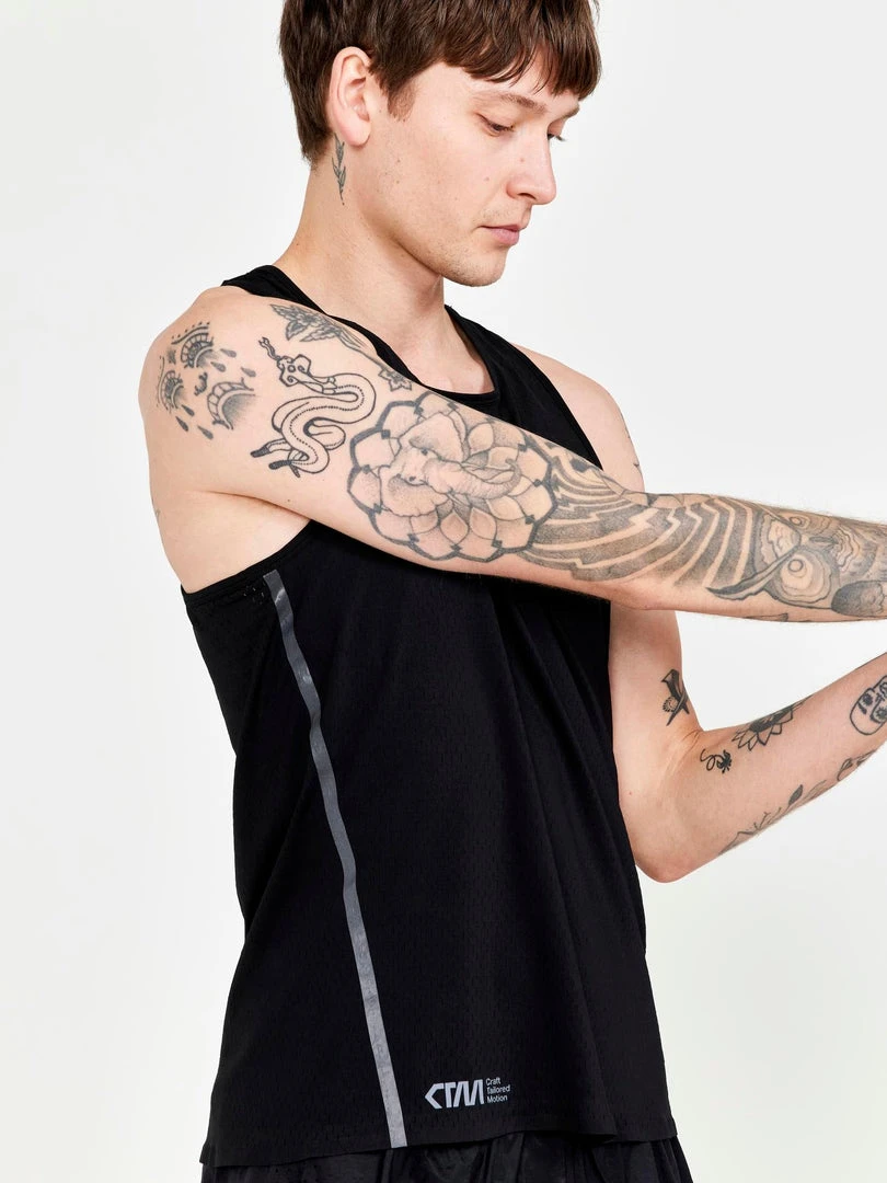 Craft Sportswear NA MEN'S CTM DISTANCE WARP MESH RUNNING SINGLET 11 Craft Sportswear NA MEN'S CTM DISTANCE WARP MESH RUNNING SINGLET